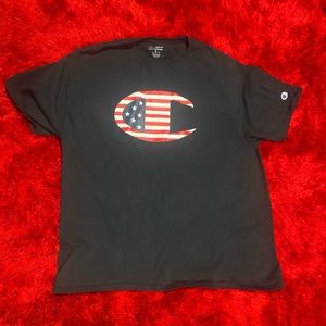 Champion American Flag Men T-Shirt Black
